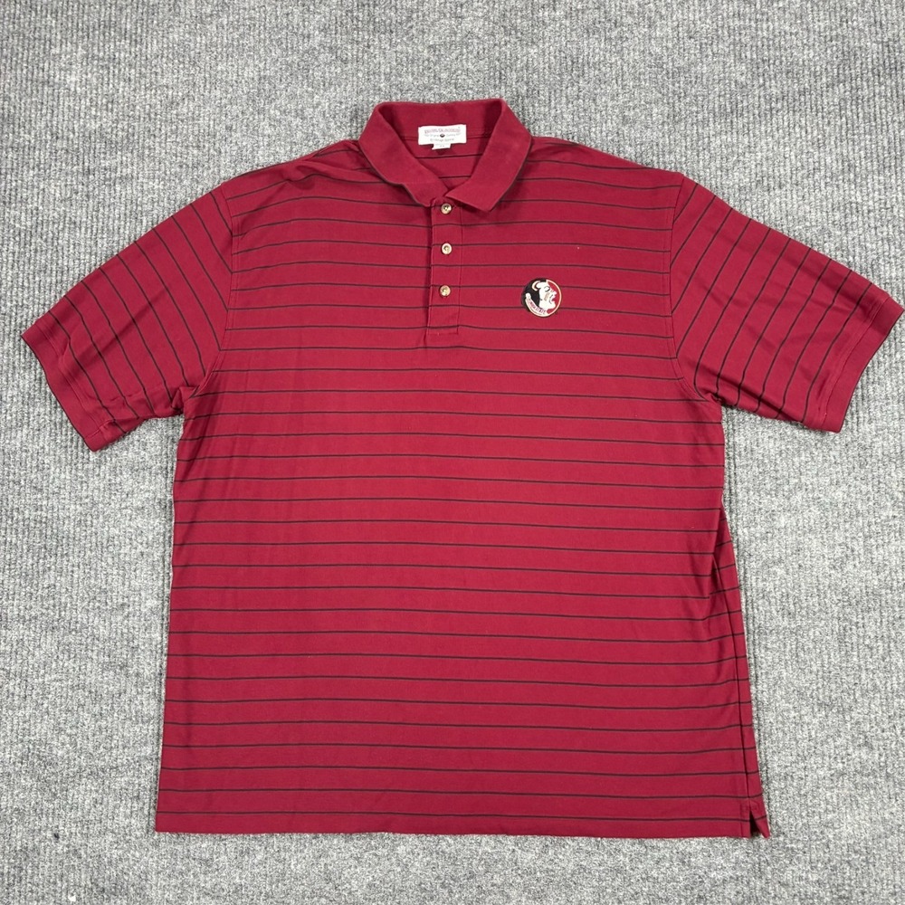 Vintage Boca Classics Florida State Seminoles Polo Shirt 2X NCAA Red Striped